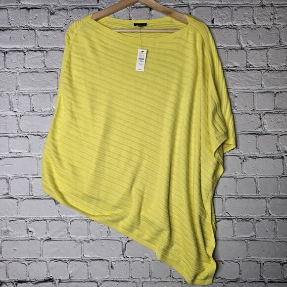 Talbots Yellow Knit Cotton Blend Asymmetrical Poncho New Size XS/S - Picture 1 of 11